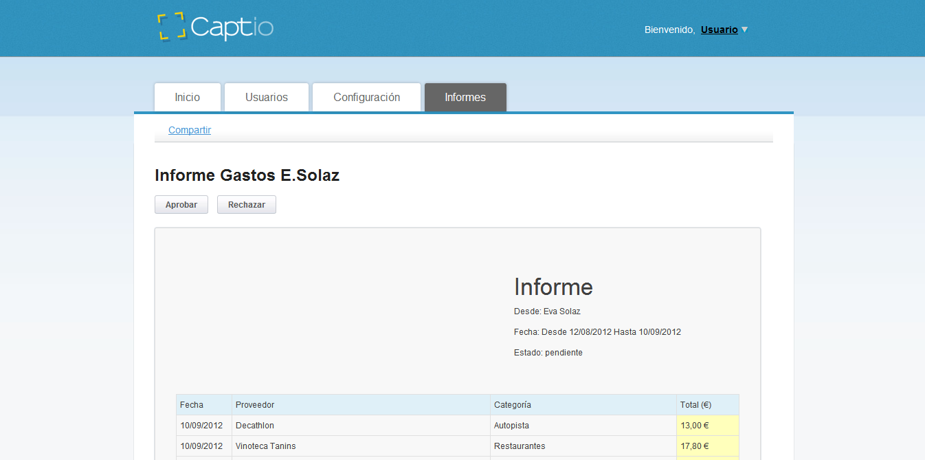 Administra los gastos de tu equipo con Captio