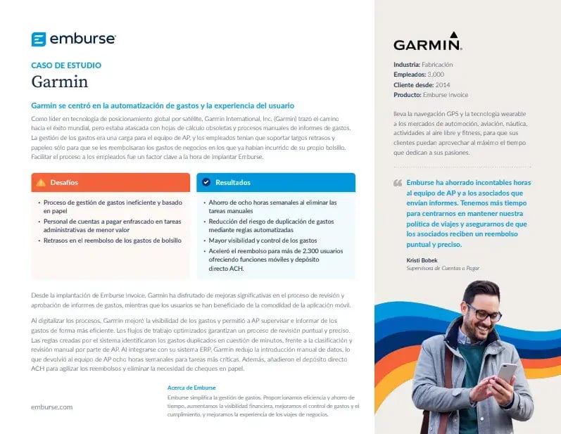 Garmin se centró en la automatización de gastos y la experiencia del usuario.