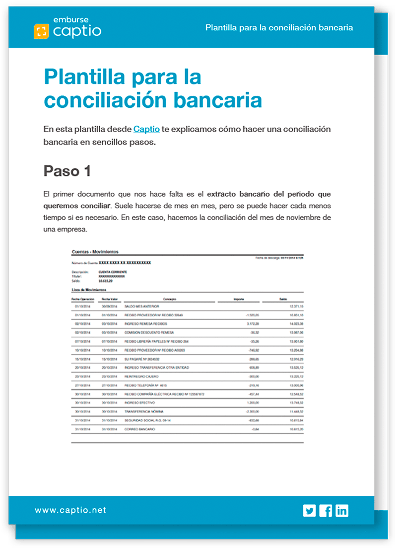 Plantilla para la conciliación bancaria - Plantillas