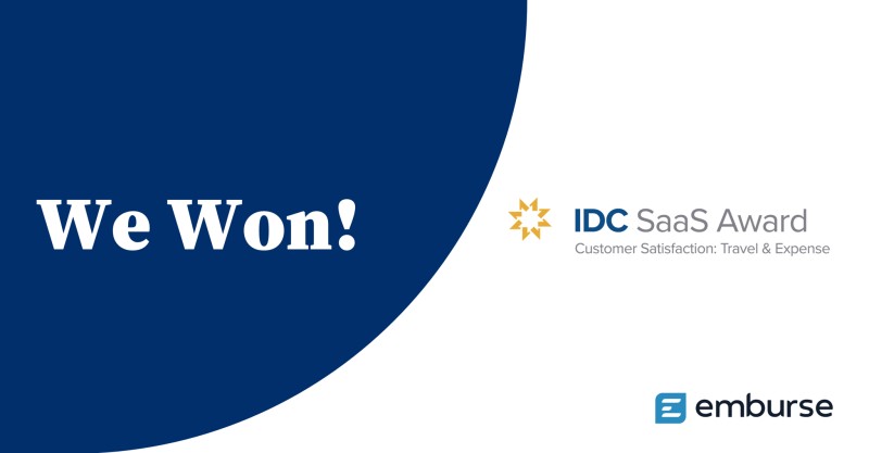 Premio SaaS de IDC por la satisfacción al cliente en gastos y viajes